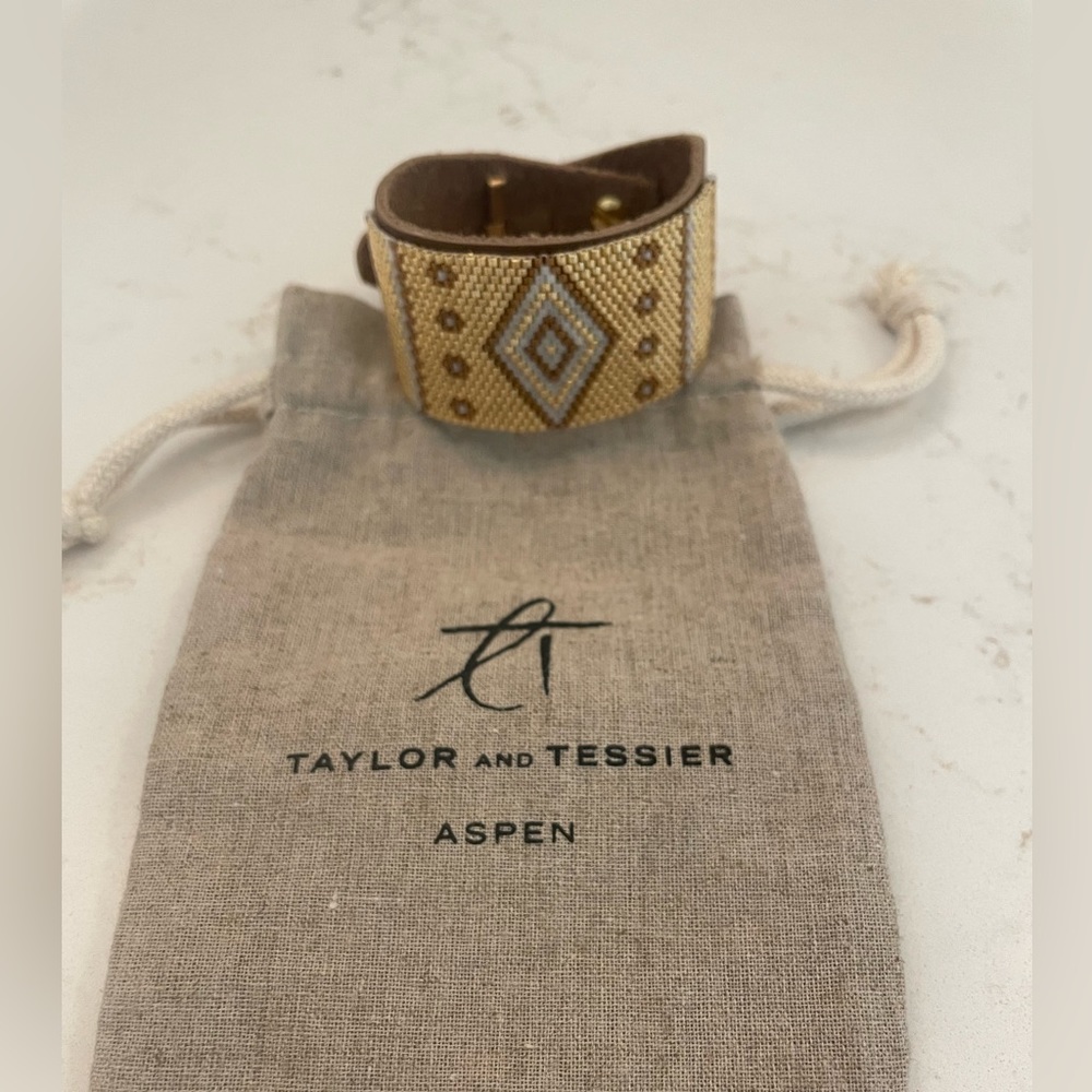 Taylor and Tessier leather cuff bracelet brand new and never worn